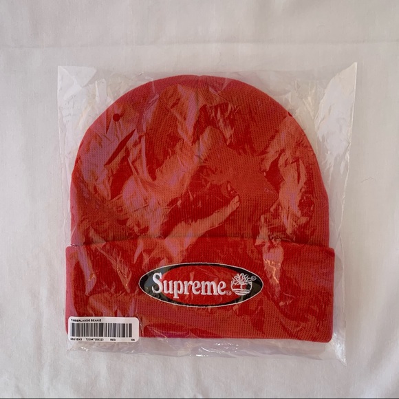 Supreme x Timberland Beanie in Red CA - Picture 2 of 3